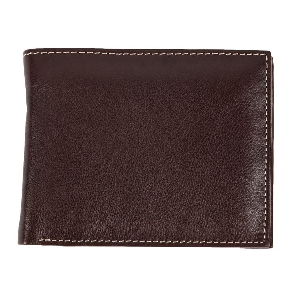 Brown - Front - Eastern Counties Leather Mens Mark Trifold Wallet With Coin Pocket