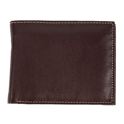 Brown - Front - Eastern Counties Leather Mens Mark Trifold Wallet With Coin Pocket