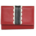 Red-Black - Front - Eastern Counties Leather Womens-Ladies Melanie Purse With Scalloped Detail Panel