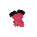 Cranberry - Front - Eastern Counties Leather Womens-Ladies Debbie Faux Fur Cuff Gloves
