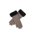 Grey - Front - Eastern Counties Leather Womens-Ladies Debbie Faux Fur Cuff Gloves