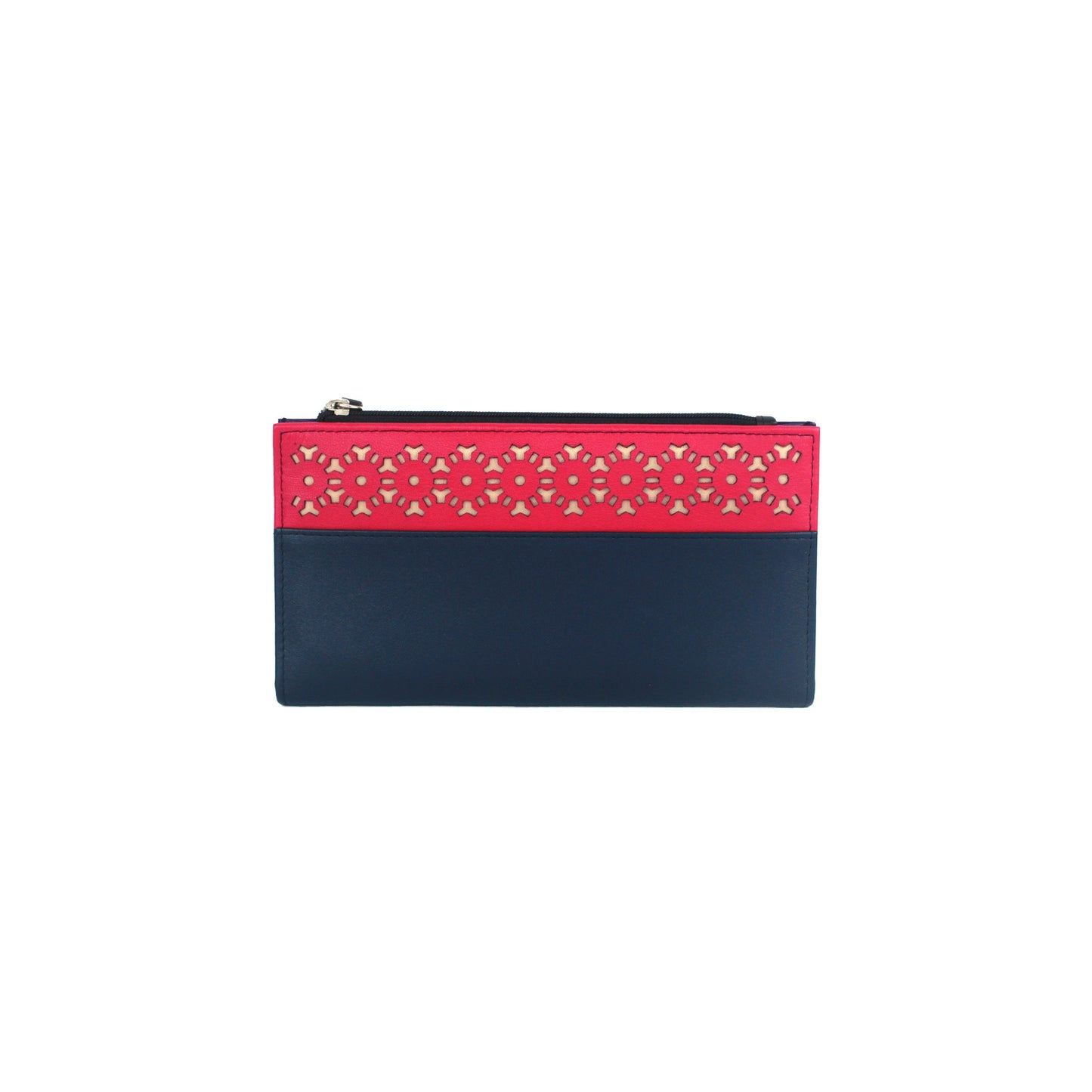 Navy-Pink - Front - Eastern Counties Leather Womens-Ladies Karlie Contrast Panel Purse
