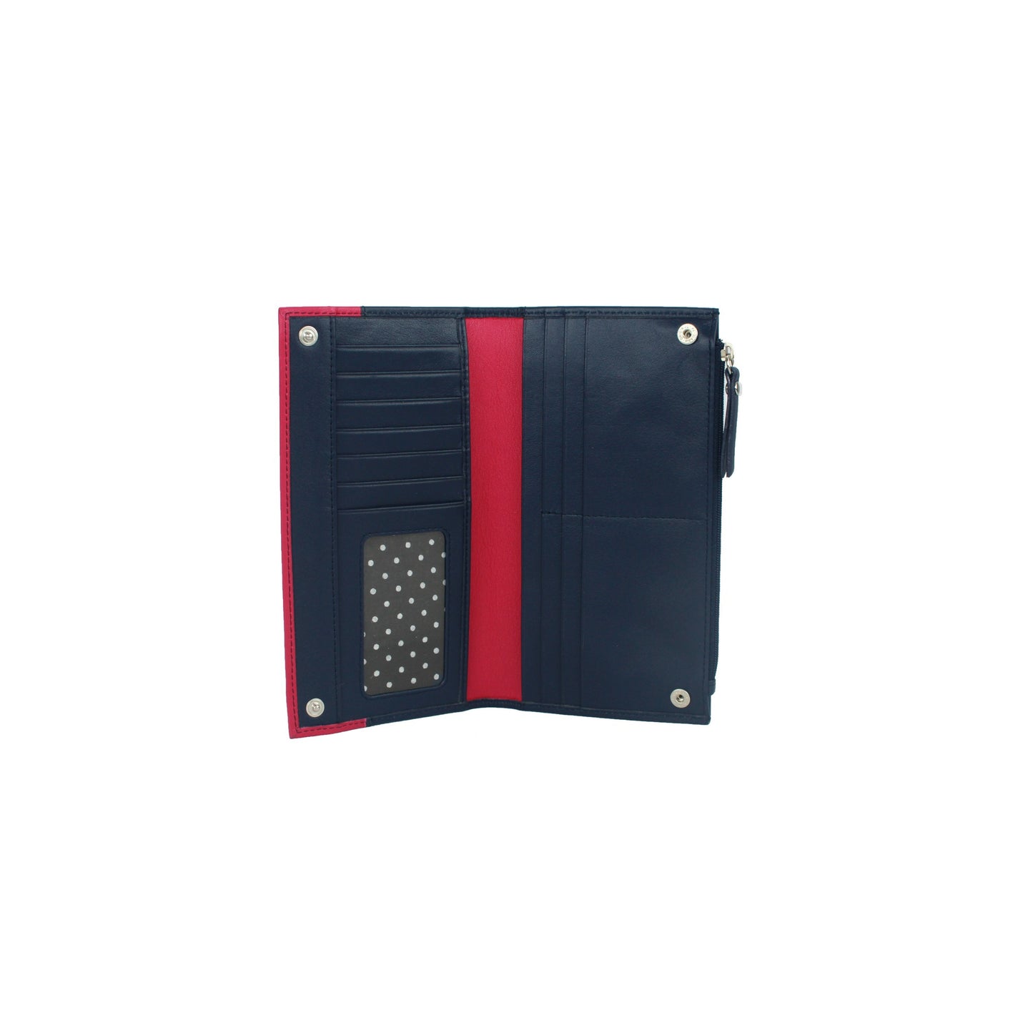 Navy-Pink - Side - Eastern Counties Leather Womens-Ladies Karlie Contrast Panel Purse