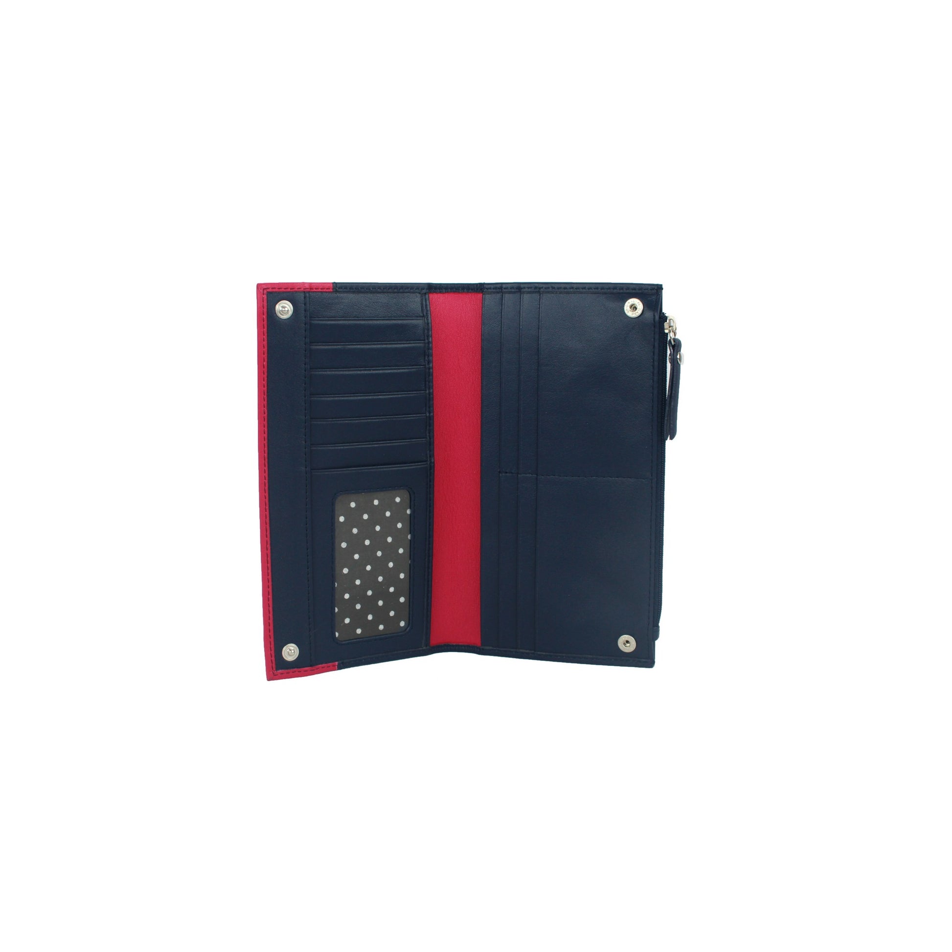 Navy-Pink - Side - Eastern Counties Leather Womens-Ladies Karlie Contrast Panel Purse