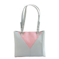 Grey-Blush - Front - Eastern Counties Leather Alice Contrast Panel Leather Handbag