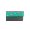 Shadow-Turquoise - Front - Eastern Counties Leather Andria Colour Block Leather Purse