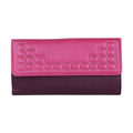 Plum-Magenta - Front - Eastern Counties Leather Anne Leather Stitch Detail Purse