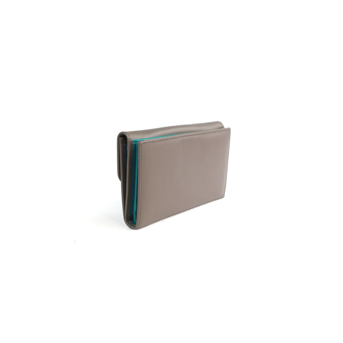 Taupe-Turquoise - Back - Eastern Counties Leather Bridget Contrast Leather Purse