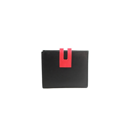 Black-Watermelon - Front - Eastern Counties Leather Cassie Contrast Panel Leather Purse