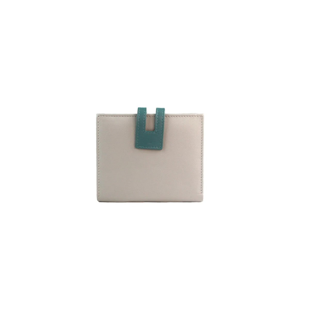 Grey-Aquatic - Front - Eastern Counties Leather Cassie Contrast Panel Leather Purse