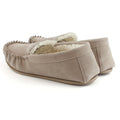 Stone - Back - Eastern Counties Leather Womens-Ladies Bethany Berber Suede Moccasins