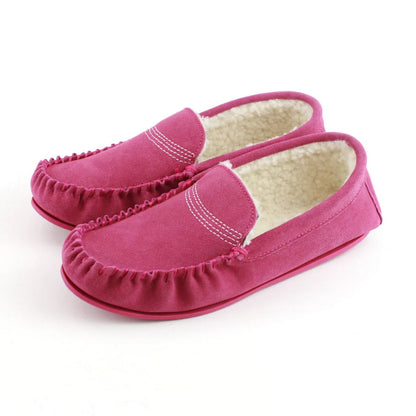 Pink - Front - Eastern Counties Leather Womens-Ladies Bethany Berber Suede Moccasins