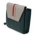 Teal-Ivory - Pack Shot - Eastern Counties Leather Casey Contrast Panel Leather Purse
