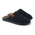 Navy - Front - Eastern Counties Leather Mens Tipped Sheepskin Slippers