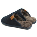 Navy - Back - Eastern Counties Leather Mens Tipped Sheepskin Slippers