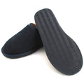 Navy - Side - Eastern Counties Leather Mens Tipped Sheepskin Slippers