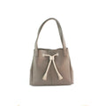 Taupe-Ivory - Front - Eastern Counties Leather Keziah Leather Handbag