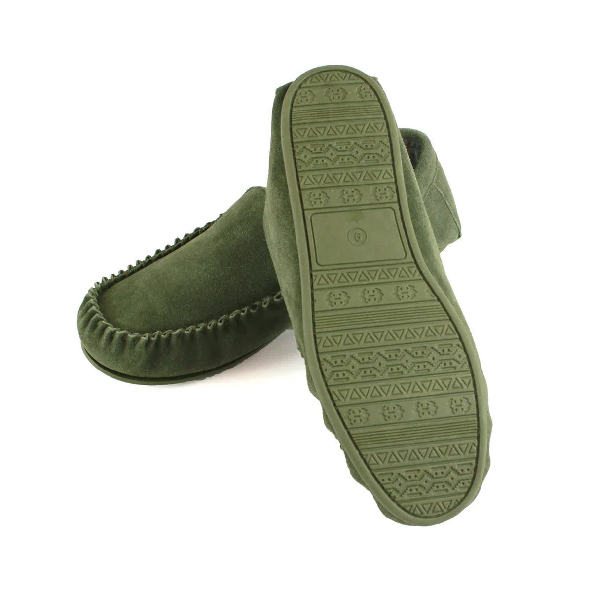 Olive - Back - Eastern Counties Leather Mens Harris Suede Moccasins