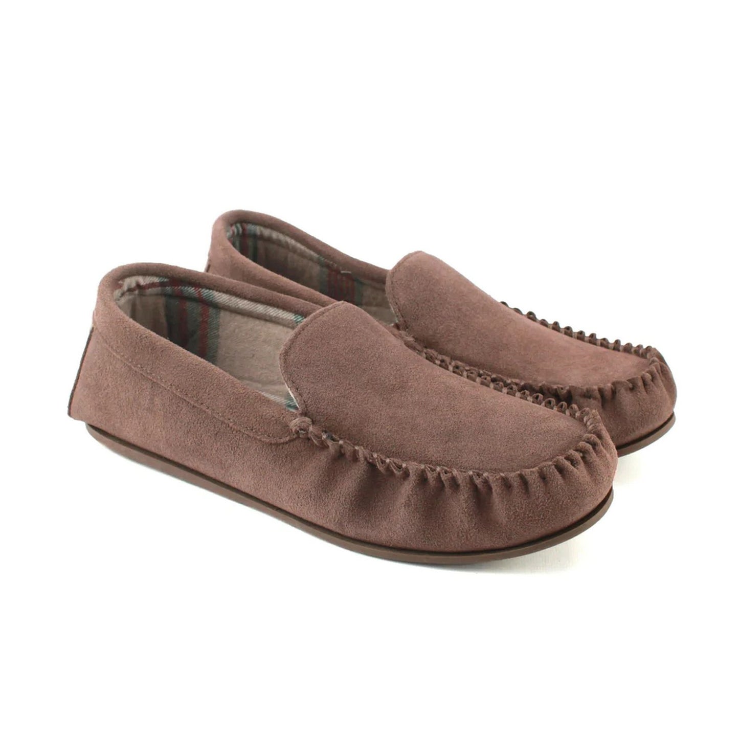 Truffle Brown - Front - Eastern Counties Leather Mens Harris Suede Moccasins