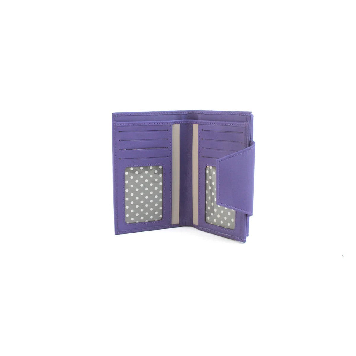 Violet-Ivory - Side - Eastern Counties Leather Kamila Leather Contrast Piping Purse