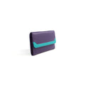 Purple-Turquoise - Side - Eastern Counties Leather Nova Contrast Panel Leather Purse