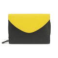 Black-Ochre - Front - Eastern Counties Leather Una Colour Block Leather Purse