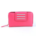 Fuchsia-Grey - Front - Eastern Counties Leather Womens-Ladies Sabrina Leather Purse