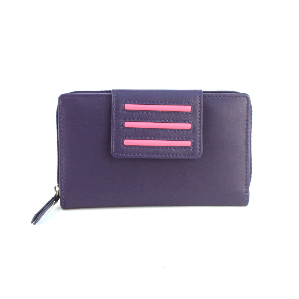 Purple-Rose - Front - Eastern Counties Leather Womens-Ladies Sabrina Leather Purse