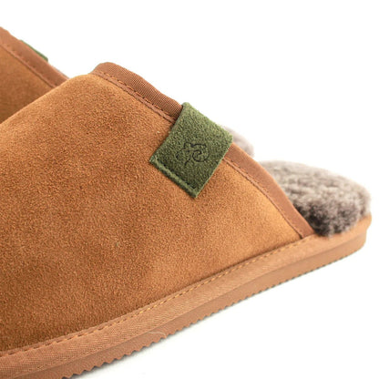 Chestnut - Back - Eastern Counties Leather Mens Ellis Sheepskin Slippers
