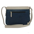 Blue-Ivory - Back - Eastern Counties Leather Crocodile Print Leather Handbag