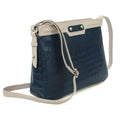 Blue-Ivory - Lifestyle - Eastern Counties Leather Crocodile Print Leather Handbag