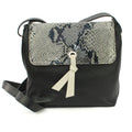 Black - Front - Eastern Counties Leather Zada Snake Print Leather Handbag