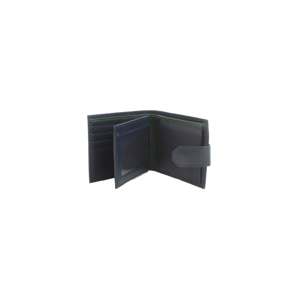 Navy-Green - Side - Eastern Counties Leather Unisex Adult Grayson Bi-Fold Leather Contrast Piping Wallet