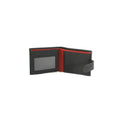 Black-Red - Lifestyle - Eastern Counties Leather Unisex Adult Grayson Bi-Fold Leather Contrast Piping Wallet