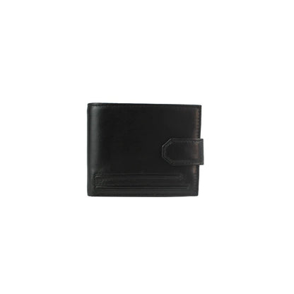 Black - Front - Eastern Counties Leather Unisex Adult Grayson Bi-Fold Leather Contrast Piping Wallet