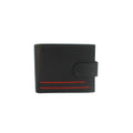 Black-Red - Front - Eastern Counties Leather Unisex Adult Grayson Bi-Fold Leather Contrast Piping Wallet