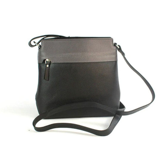 Black-Dark Grey - Front - Eastern Counties Leather Womens-Ladies Opal Leather Handbag