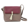 Taupe-Burgundy - Front - Eastern Counties Leather Womens-Ladies Zada Leather Handbag