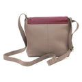 Taupe-Burgundy - Back - Eastern Counties Leather Womens-Ladies Zada Leather Handbag
