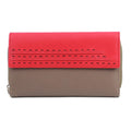 Taupe-Watermelon - Front - Eastern Counties Leather Womens-Ladies Ferne Colour Block Leather Purse