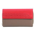 Taupe-Watermelon - Front - Eastern Counties Leather Womens-Ladies Ferne Colour Block Leather Purse