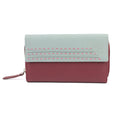 Cranberry-Cloudy - Front - Eastern Counties Leather Womens-Ladies Ferne Colour Block Leather Purse