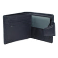 Navy-Grey - Side - Eastern Counties Leather Unisex Adult Max Tri-Fold Leather Stitch Detail Wallet