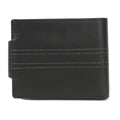 Black-Taupe - Front - Eastern Counties Leather Unisex Adult Max Tri-Fold Leather Stitch Detail Wallet