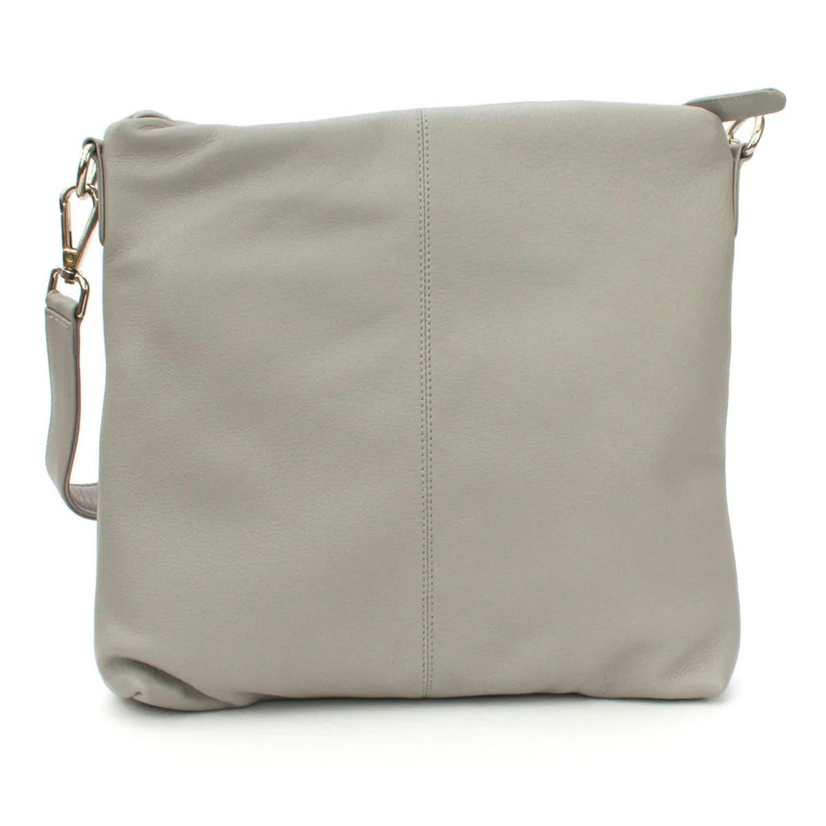Light Grey - Back - Eastern Counties Leather Womens-Ladies Leona Ruched Leather Handbag