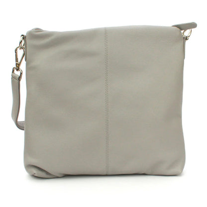 Light Grey - Back - Eastern Counties Leather Womens-Ladies Leona Ruched Leather Handbag