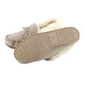 Stone - Back - Eastern Counties Leather Womens-Ladies Willa Suede Moccasins