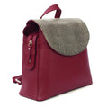 Cranberry - Side - Eastern Counties Leather Petra Snake Print Leather Backpack