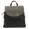 Black - Front - Eastern Counties Leather Petra Snake Print Leather Backpack