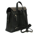 Black - Back - Eastern Counties Leather Petra Snake Print Leather Backpack